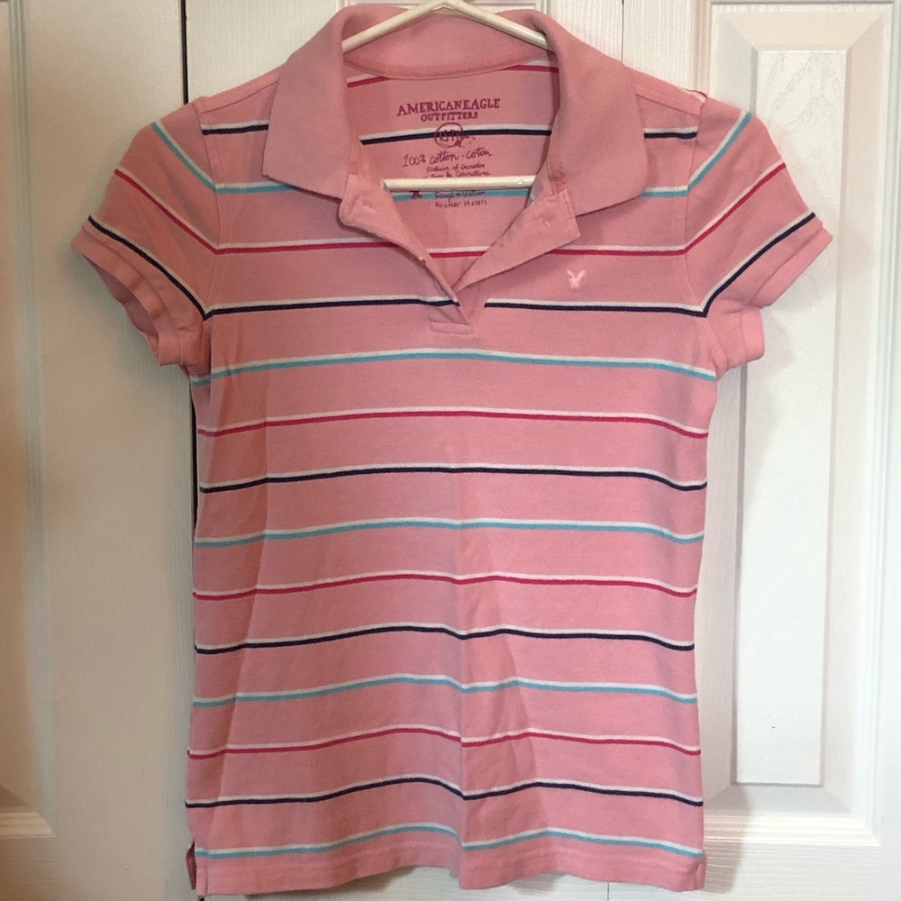 Pink American Eagle Polo